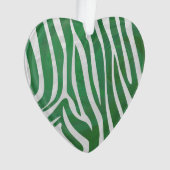 Zebra Green und White Print Ornament (Vorderseite)