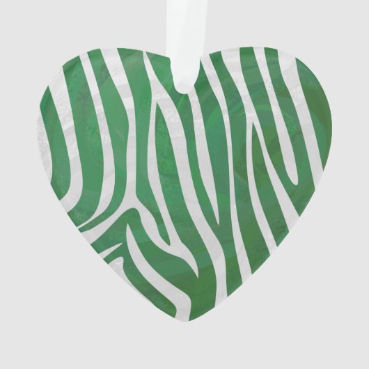 Zebra Green und White Print Ornament (Rückseite)