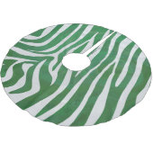 Zebra Green und White Print Polyester Weihnachtsbaumdecke (Schrägansicht)