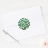 Zebra Green und White Print Runder Aufkleber (Umschlag)