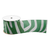 Zebra Green und White Print Satinband (Spule)