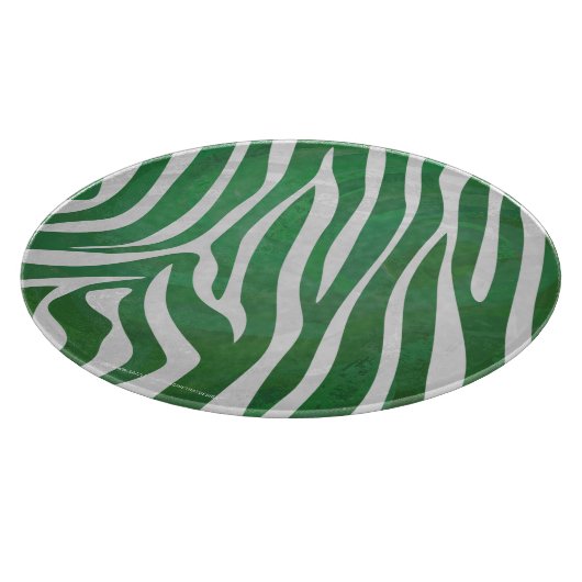 Zebra Green und White Print Schneidebrett (Ecke)