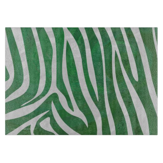 Zebra Green und White Print Schneidebrett (Vorderseite)