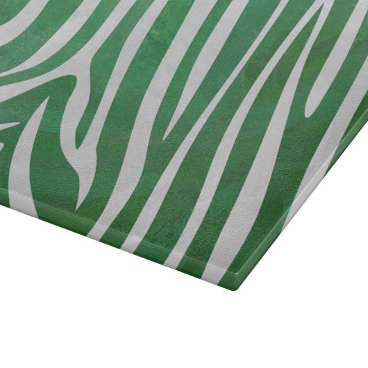 Zebra Green und White Print Schneidebrett (Ecke)