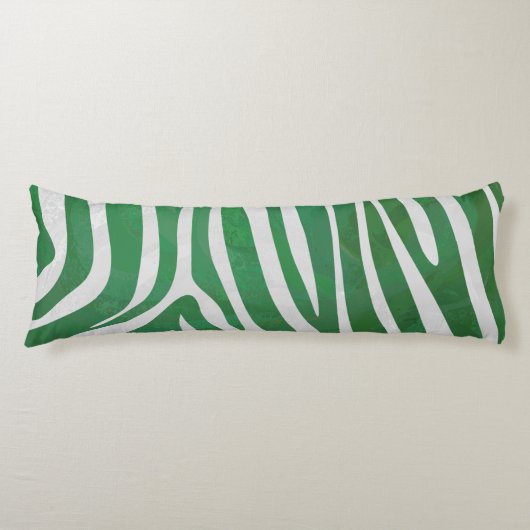 Zebra Green und White Print Seitenschläferkissen (Vorderseite)
