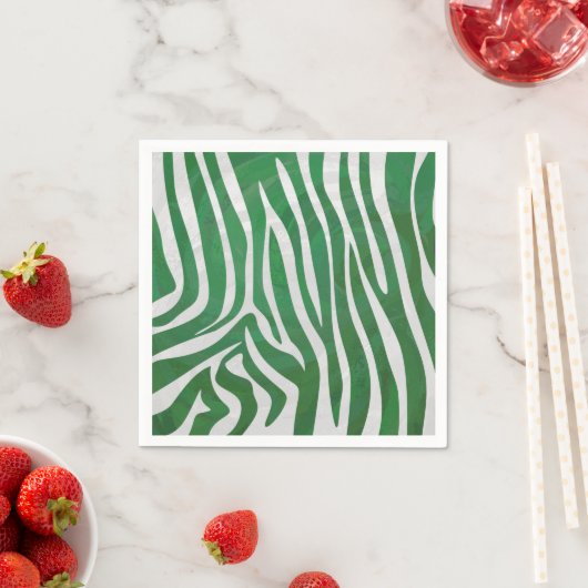 Zebra Green und White Print Serviette (Beispiel)