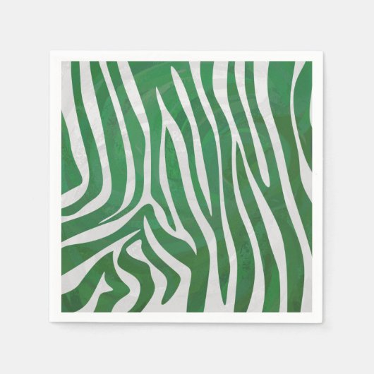 Zebra Green und White Print Serviette (Vorderseite)