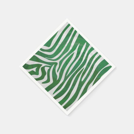 Zebra Green und White Print Serviette (Ecke)