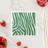 Zebra Green und White Print Serviette (Beispiel)