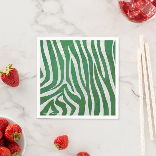 Zebra Green und White Print Serviette (Beispiel)
