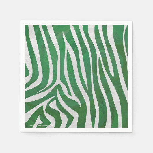 Zebra Green und White Print Serviette (Vorderseite)