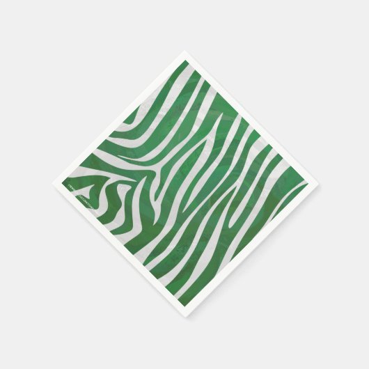 Zebra Green und White Print Serviette (Ecke)