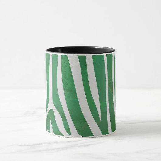 Zebra Green und White Print Tasse (Zentrum)
