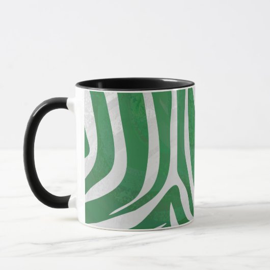 Zebra Green und White Print Tasse (Links)