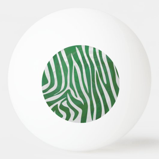 Zebra Green und White Print Tischtennisball (Vorderseite)