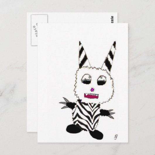 Zebra gremlin postkarte (Vorne/Hinten)