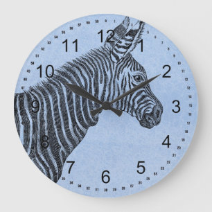 Zebra Große Wanduhr