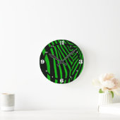 Zebra-Grün Runde Wanduhr (Zuhause)