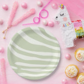 Zebra, grün und weiß pappteller (Party)