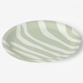 Zebra, grün und weiß pappteller (Schrägansicht)