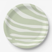 Zebra, grün und weiß pappteller (Vorderseite)