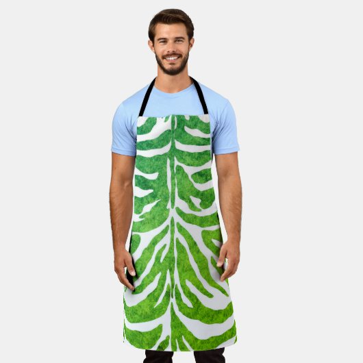 Zebra-grüne Schürze (Getragen)
