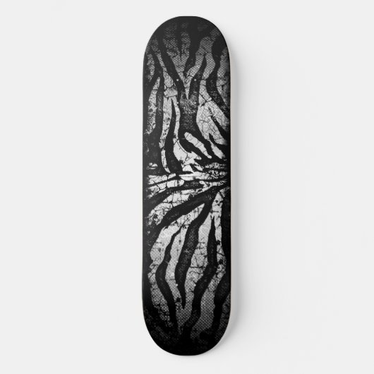 Zebra Grunge Skateboard Deck (Vorderseite)
