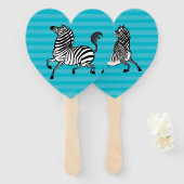 Zebra Hand Fan Fächer (Vorne und Hinten)