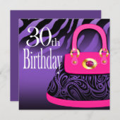 Zebra-Handtaschen-Paisley-Geldbeutel-30. Einladung (Vorne/Hinten)