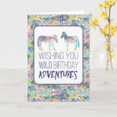 Zebra Happy Birthday Card Karte (Gelbe Blume)