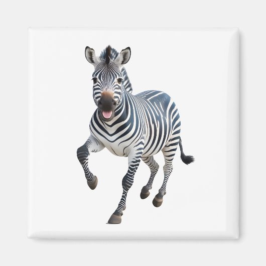 Zebra Happy Spielspass Springen im Luftwald Magnet (Vorne)