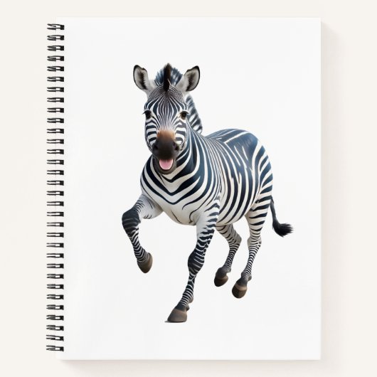 Zebra Happy Spielspass Springen im Luftwald Notizblock (Vorderseite)