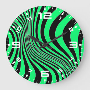 Zebra-Haut-Druck-Textur-Muster Große Wanduhr