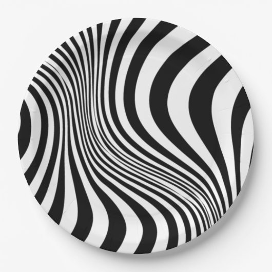 Zebra-Haut-Druck-Textur-Muster Pappteller (Vorderseite)