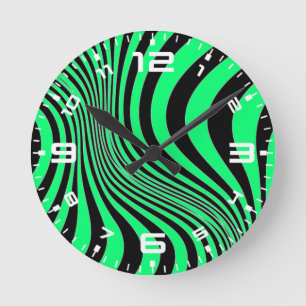 Zebra-Haut-Druck-Textur-Muster Runde Wanduhr