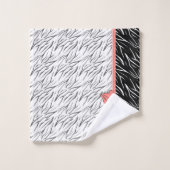 Zebra-Haut Schwarz-weiße Tigerstreifen pink Badhandtuch Set (Waschlappen)