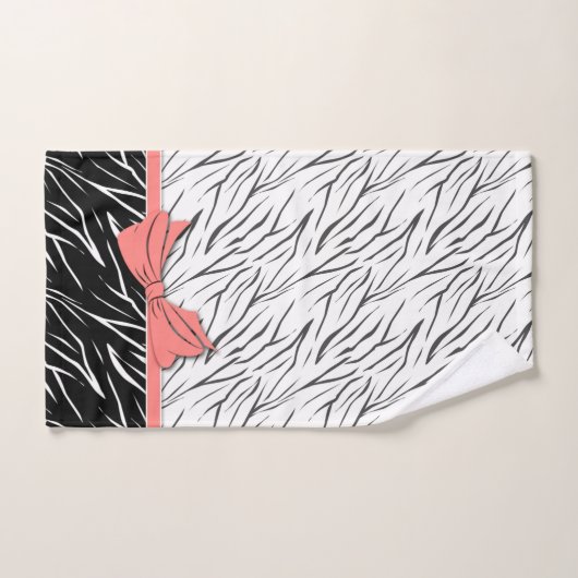 Zebra-Haut Schwarz-weiße Tigerstreifen pink Badhandtuch Set (Handtuch)