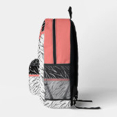 Zebra-Haut Schwarz-weiße Tigerstreifen pink Bedruckter Rucksack (Rechts)