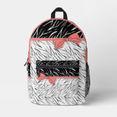 Zebra-Haut Schwarz-weiße Tigerstreifen pink Bedruckter Rucksack (Vorderseite)