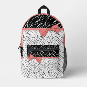Zebra-Haut Schwarz-weiße Tigerstreifen pink Bedruckter Rucksack