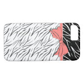 Zebra-Haut Schwarz-weiße Tigerstreifen pink Case-Mate iPhone Hülle (Rückseite (Horizontal))