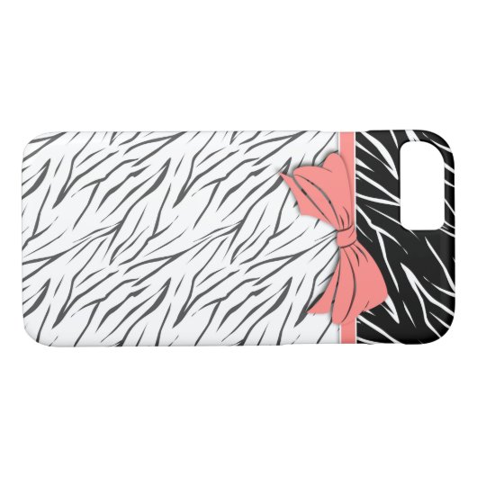Zebra-Haut Schwarz-weiße Tigerstreifen pink Case-Mate iPhone Hülle (Rückseite (Horizontal))