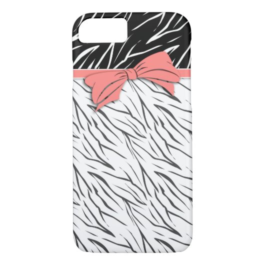 Zebra-Haut Schwarz-weiße Tigerstreifen pink Case-Mate iPhone Hülle (Rückseite)