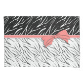 Zebra-Haut Schwarz-weiße Tigerstreifen pink Kissenbezug (Vorderseite)