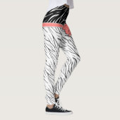 Zebra-Haut Schwarz-weiße Tigerstreifen pink Leggings (Rechts)