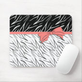 Zebra-Haut Schwarz-weiße Tigerstreifen pink Mousepad (Mit Mouse)