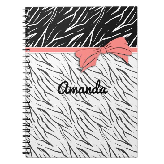 Zebra-Haut Schwarz-weiße Tigerstreifen pink Notizblock (Vorderseite)