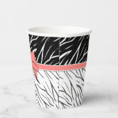 Zebra-Haut Schwarz-weiße Tigerstreifen pink Pappbecher (Rechts)
