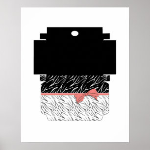 Zebra-Haut Schwarz-weiße Tigerstreifen pink Poster