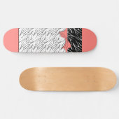 Zebra-Haut Schwarz-weiße Tigerstreifen pink Skateboard (Horizontal)